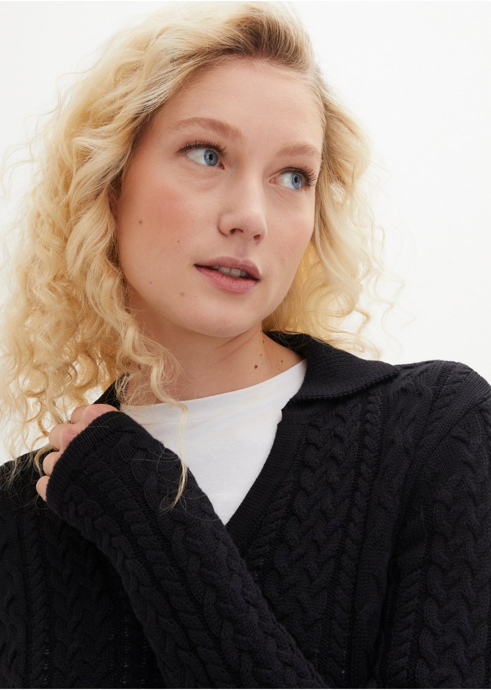 Pull ample en coton avec col polo