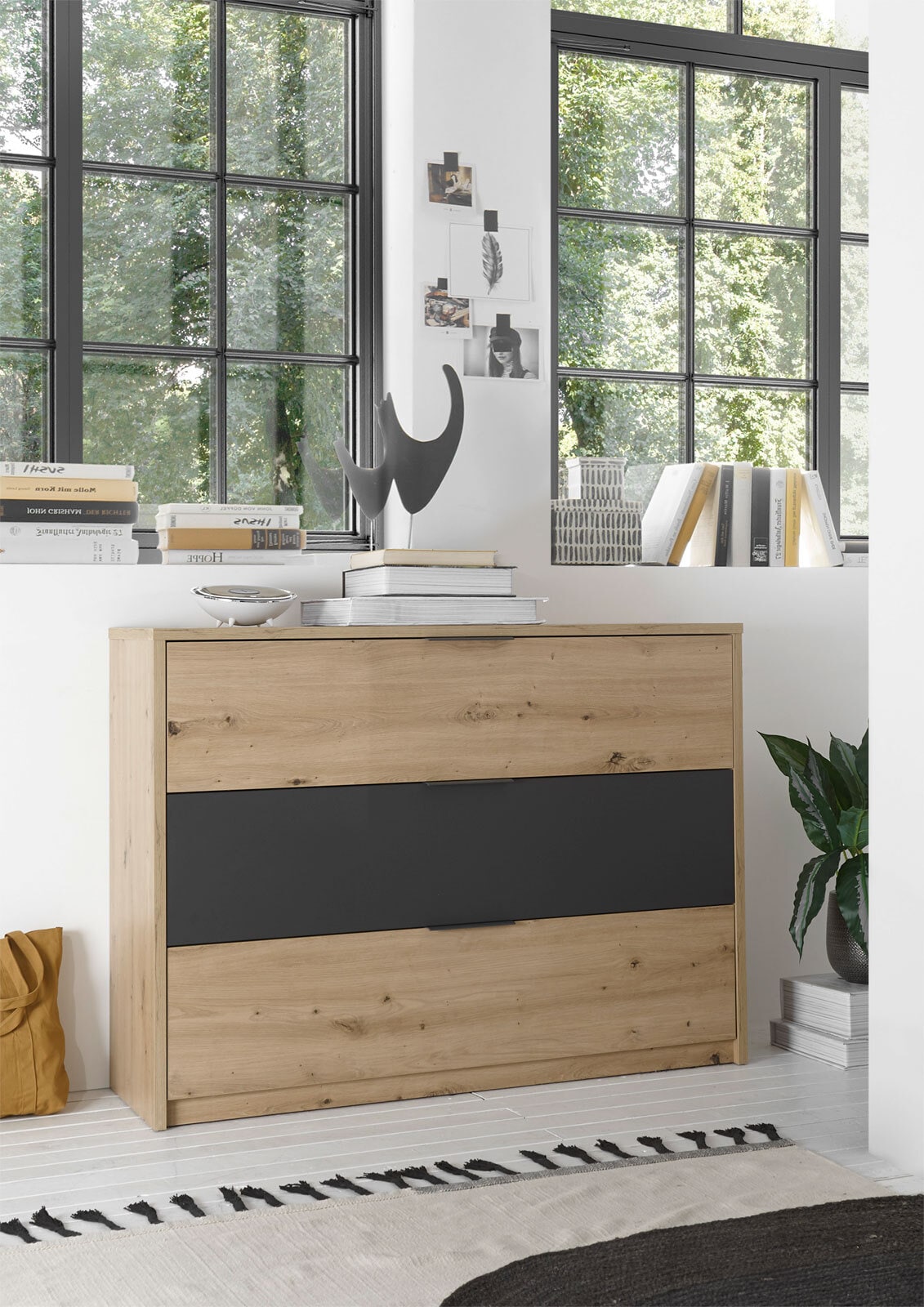 LIV`IN Kommode CORDOBA Artisan Eiche / Graphit Dekor