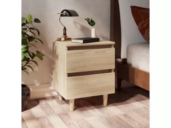 Prolenta Premium - Tables de chevet pieds en pin 2 pcs chêne sonoma 40x35x50 cm