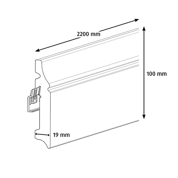Plinthe MDF Blanc GoodHome 220 x 10 cm Décor 10 (vendue à la pièce)