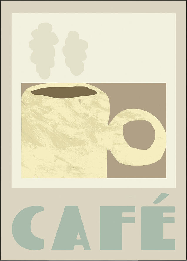Poster & Frame Cheer up Cafe Beige