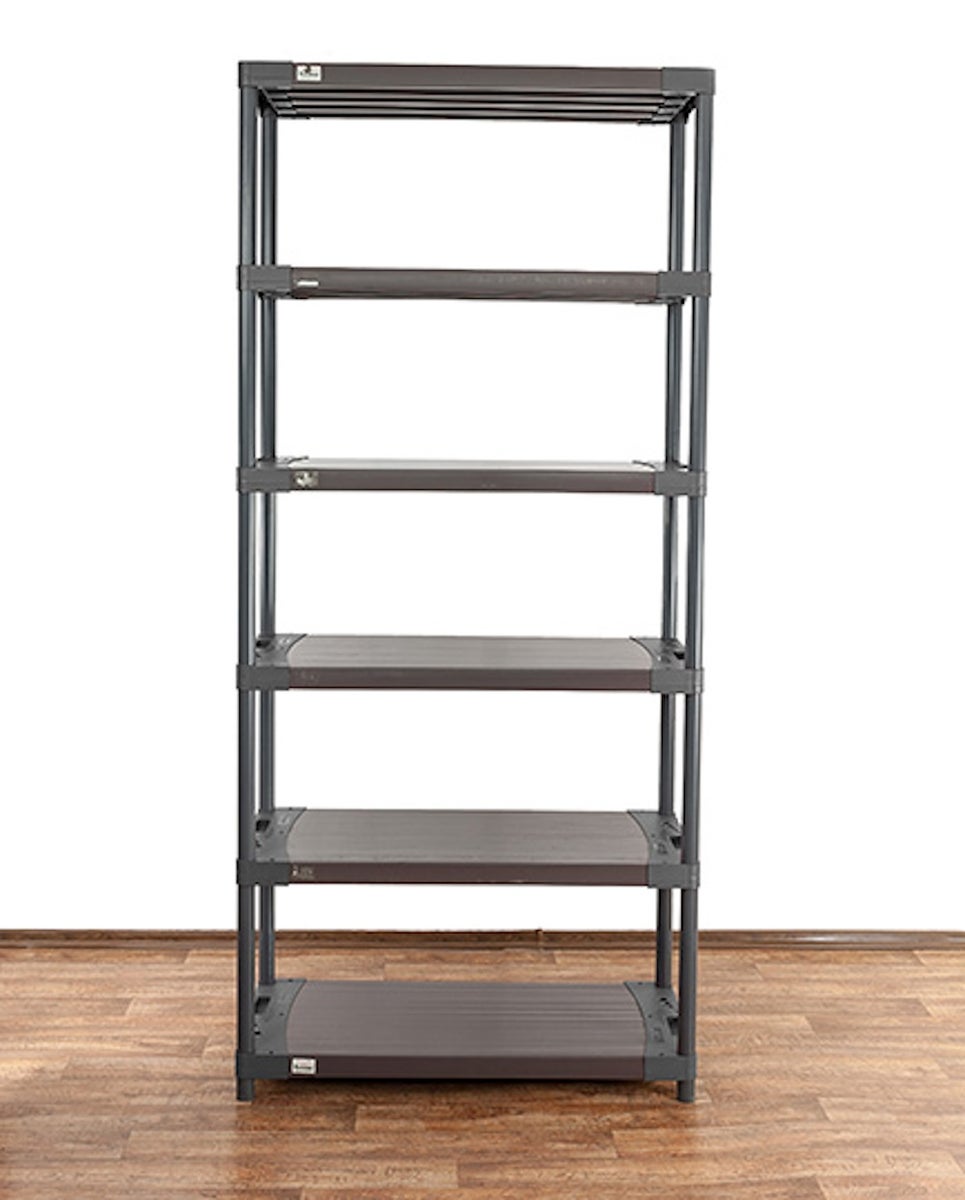 PROREGAL Kunststof Plank Grey Bear Extra Hoog HxBxD 220 x 100 x 46 cm Plank Draagvermogen 120 kg Grijs