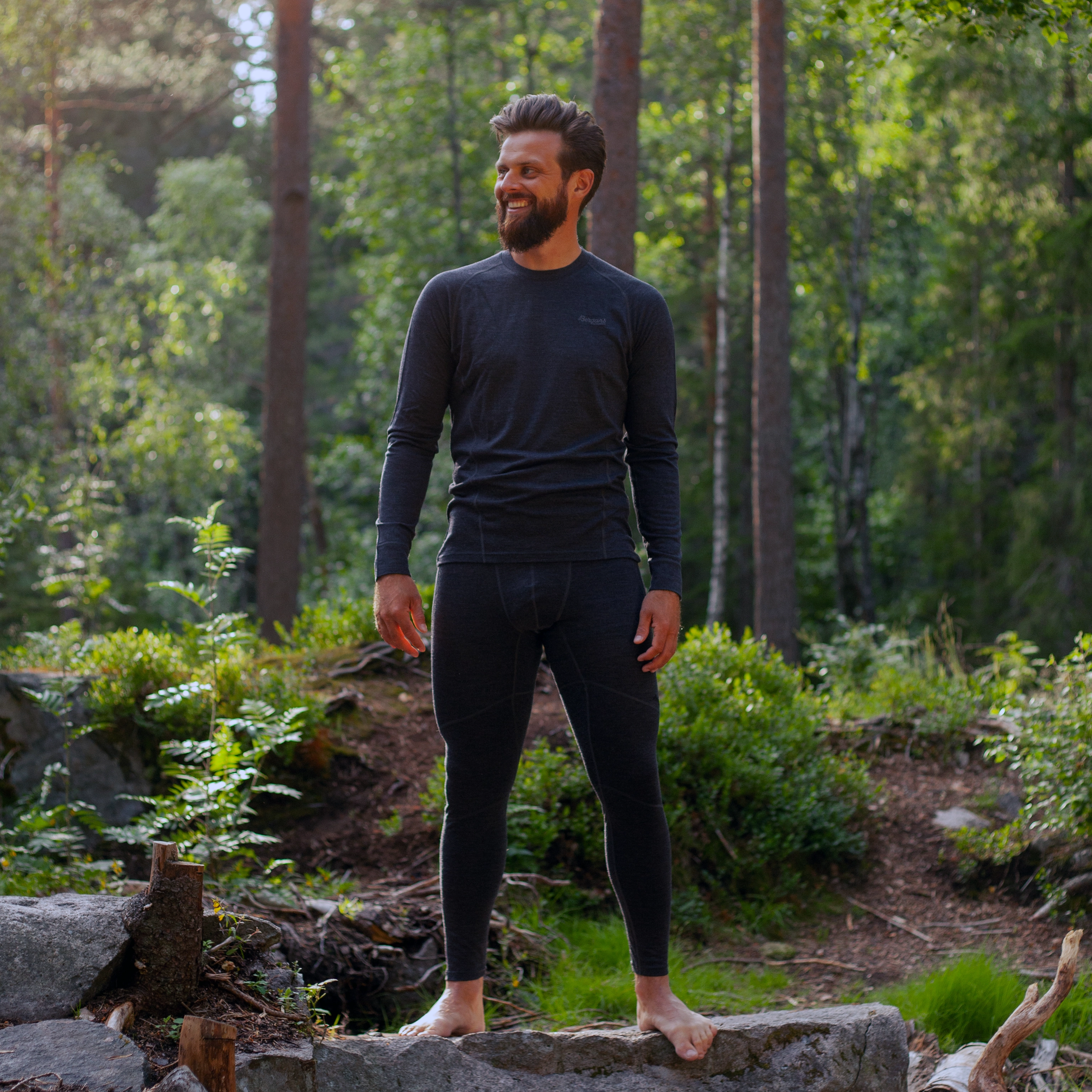 Inner:Pure Long Sleeve Solid Charcoal