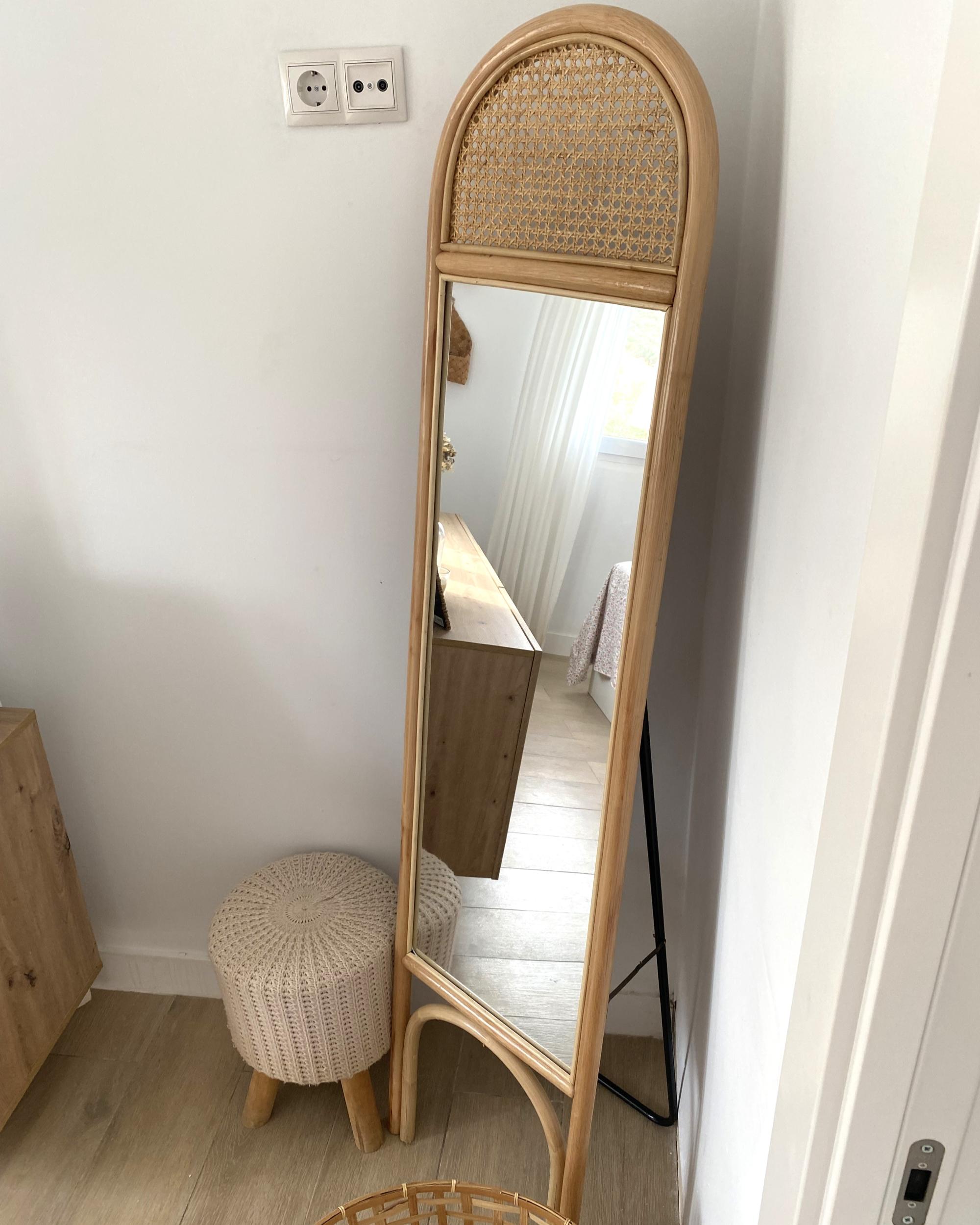 Staande spiegel BRUSSEY 170 cm Rotan Natuurlijk