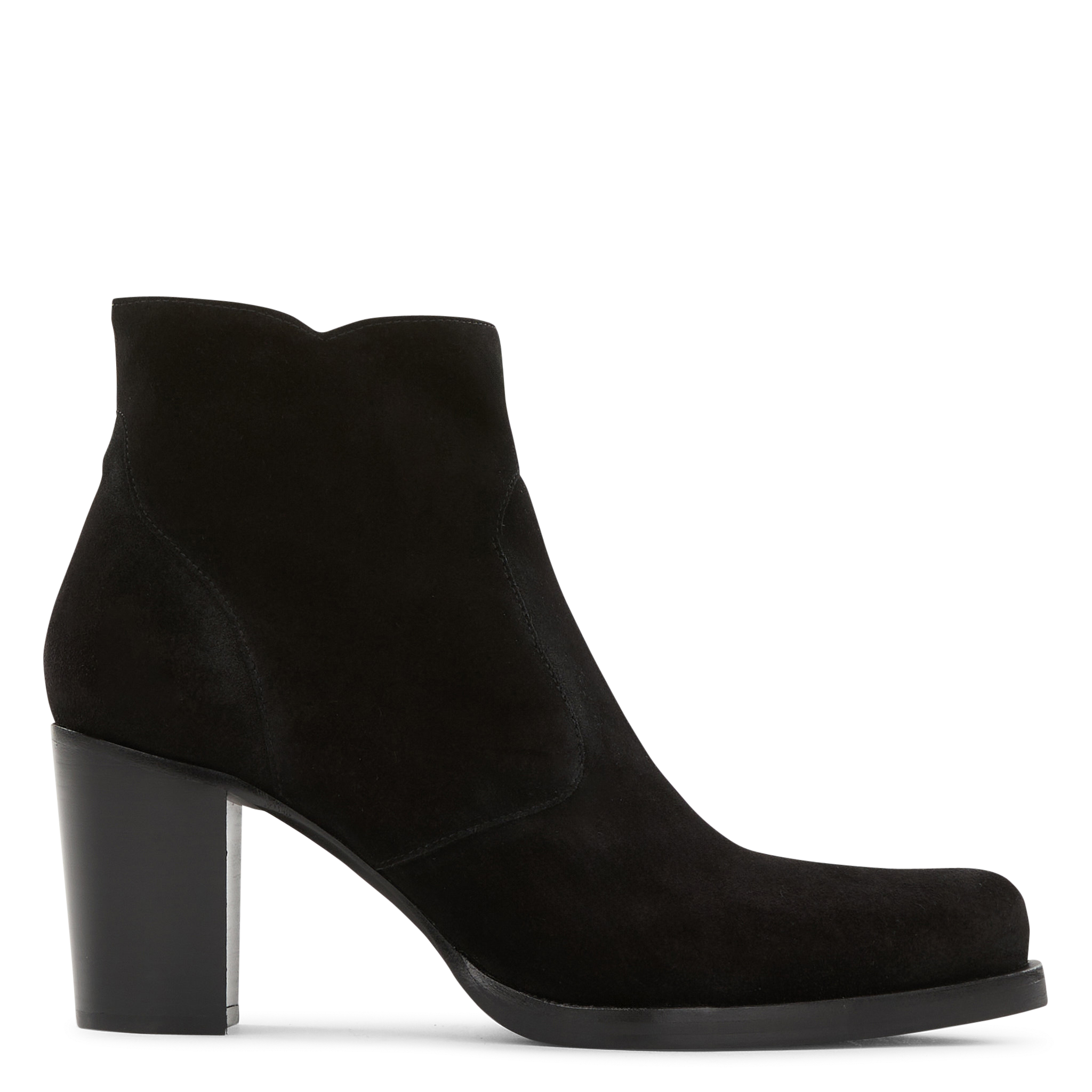 PADDY 7 ZIP BOOT - Bottines à talons en cuir velours| Noir