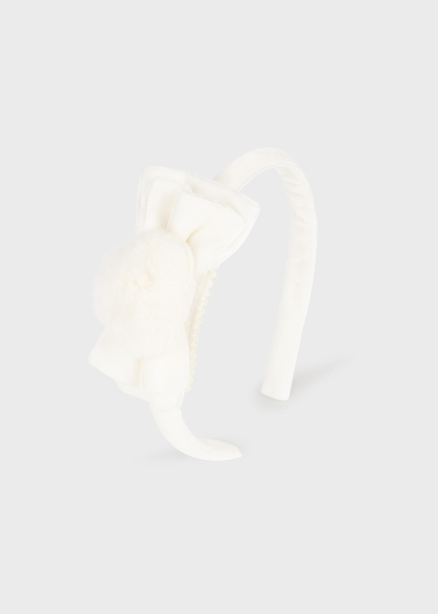 Faixa de cabelo para bebê com laço e coração.