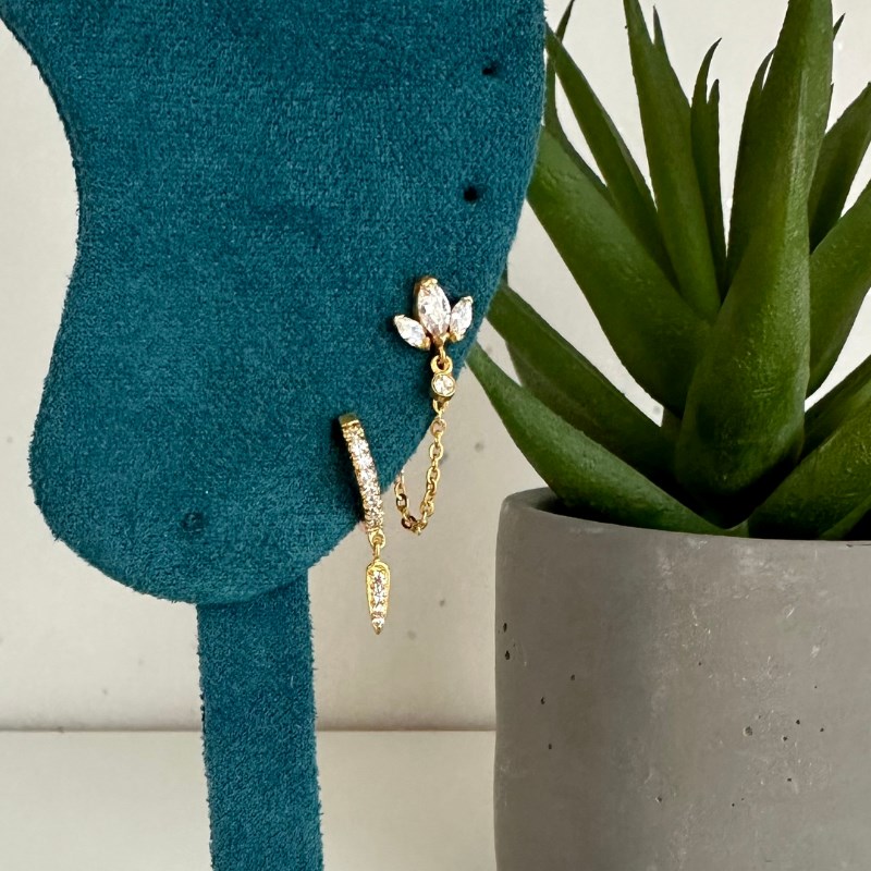 Anneau de piercing clicker brillants avec charms intégré