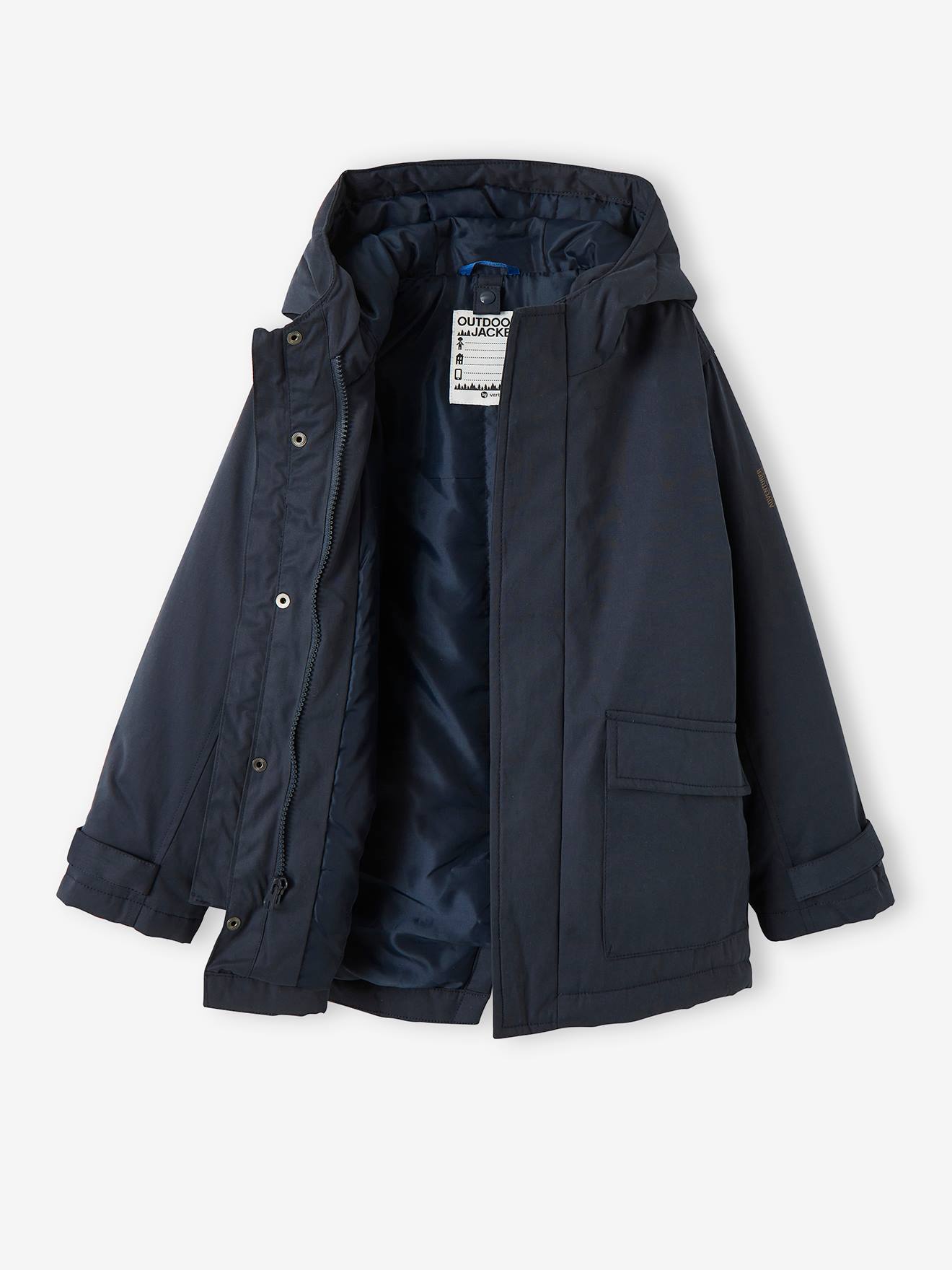 Parka 3 em 1 com jaqueta removível, infantil, azul escuro