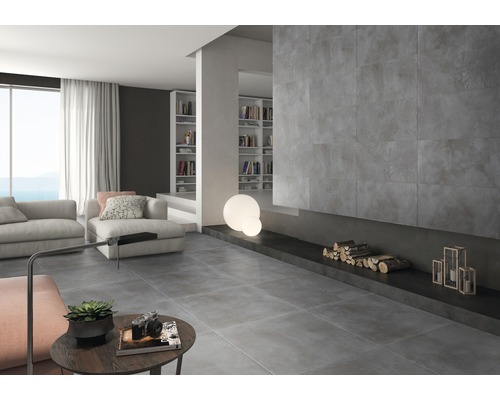 Porseleinen wand- en vloertegel Cementine 30 x 60 x 0,9 cm grijs Lappato