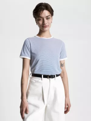 Camiseta listrada de malha slim fit