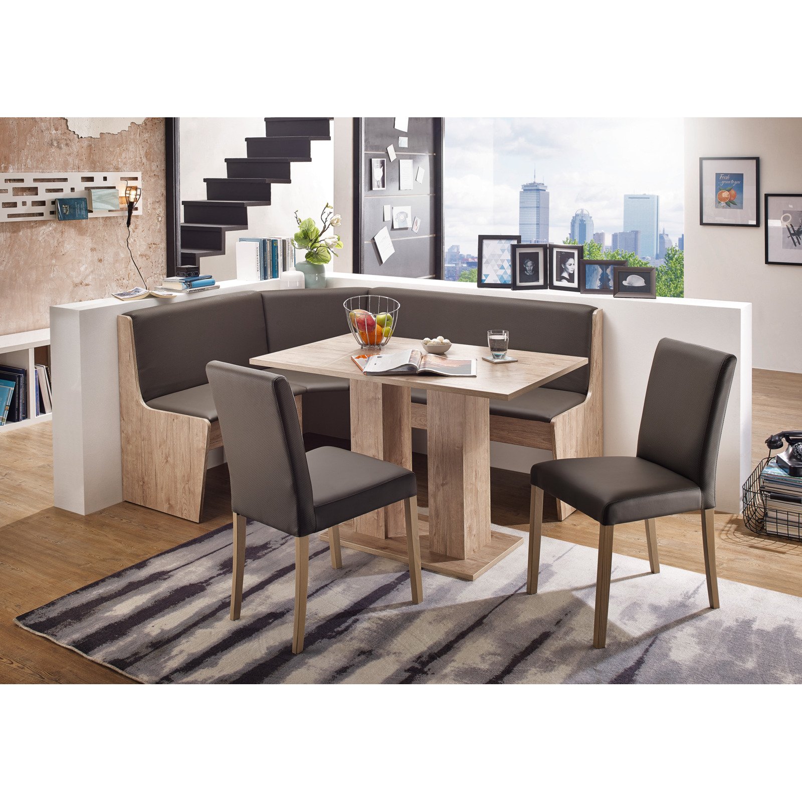 Eckbank-Set Sylt Dekor Eiche San Remo