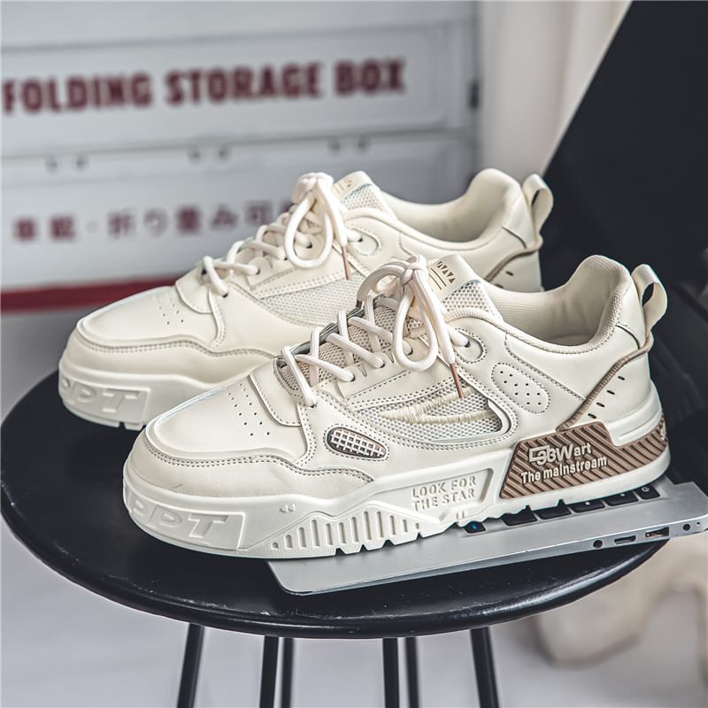 Deepwood - Veterschoenen met letters en platform