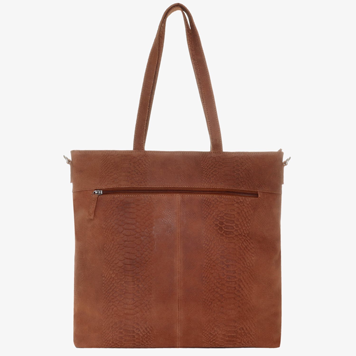 Mozz Momsbag Snake Shopper cognac