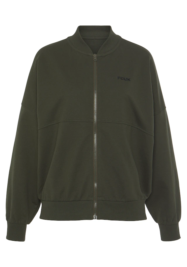 FCUK Sweatjacke , mit Kragen und durchgehenden Reissverschluss