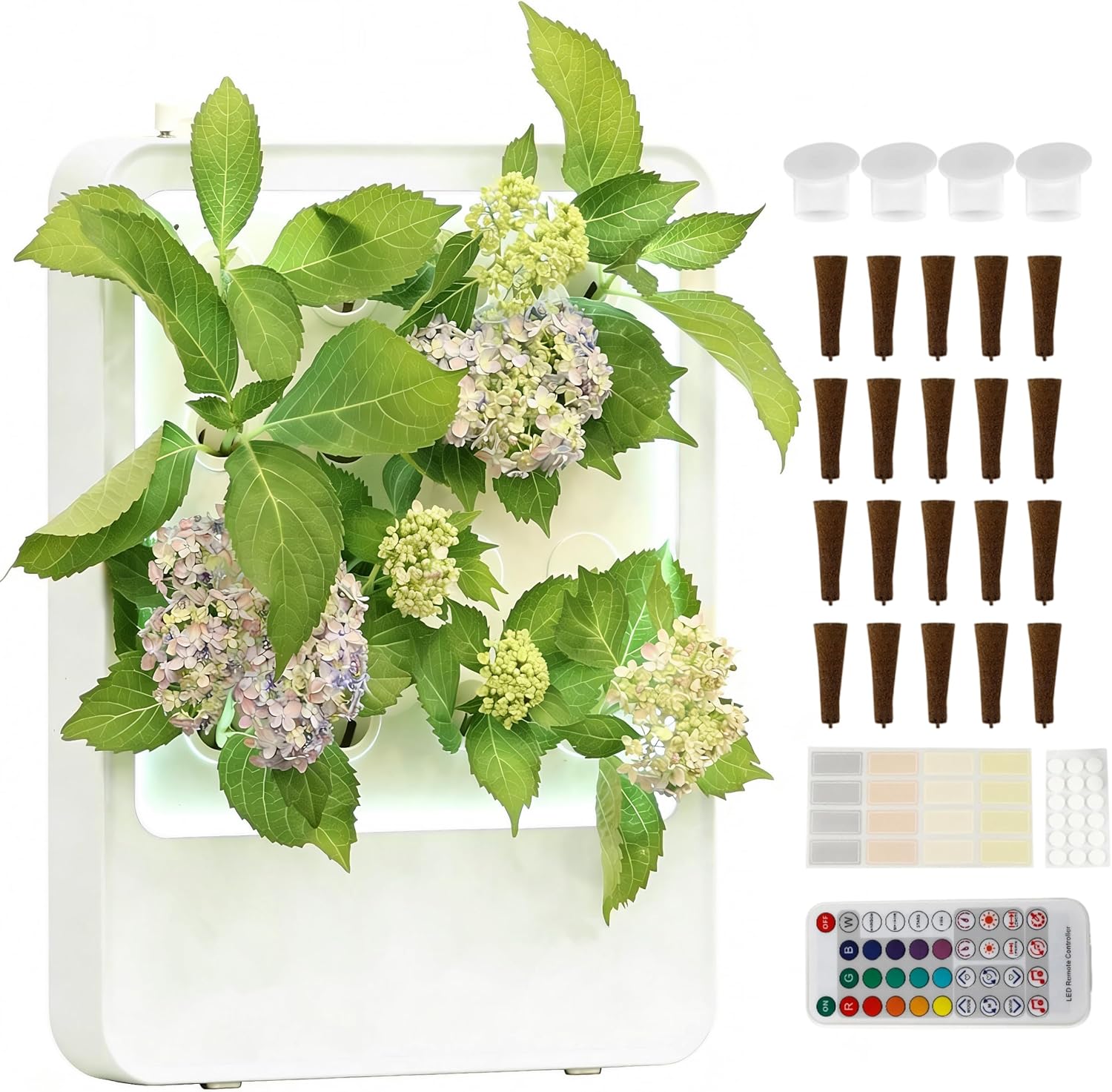 Hydroponisches Anbausystem, Indoor-Garten-Set mit LED-Pflanzenbeleuchtung, erdfrei, mit Geräuschsensor, dreifach gefiltertem Licht und App-Steuerung für 16 Pflanzen - ideal für Zuhause und Büro