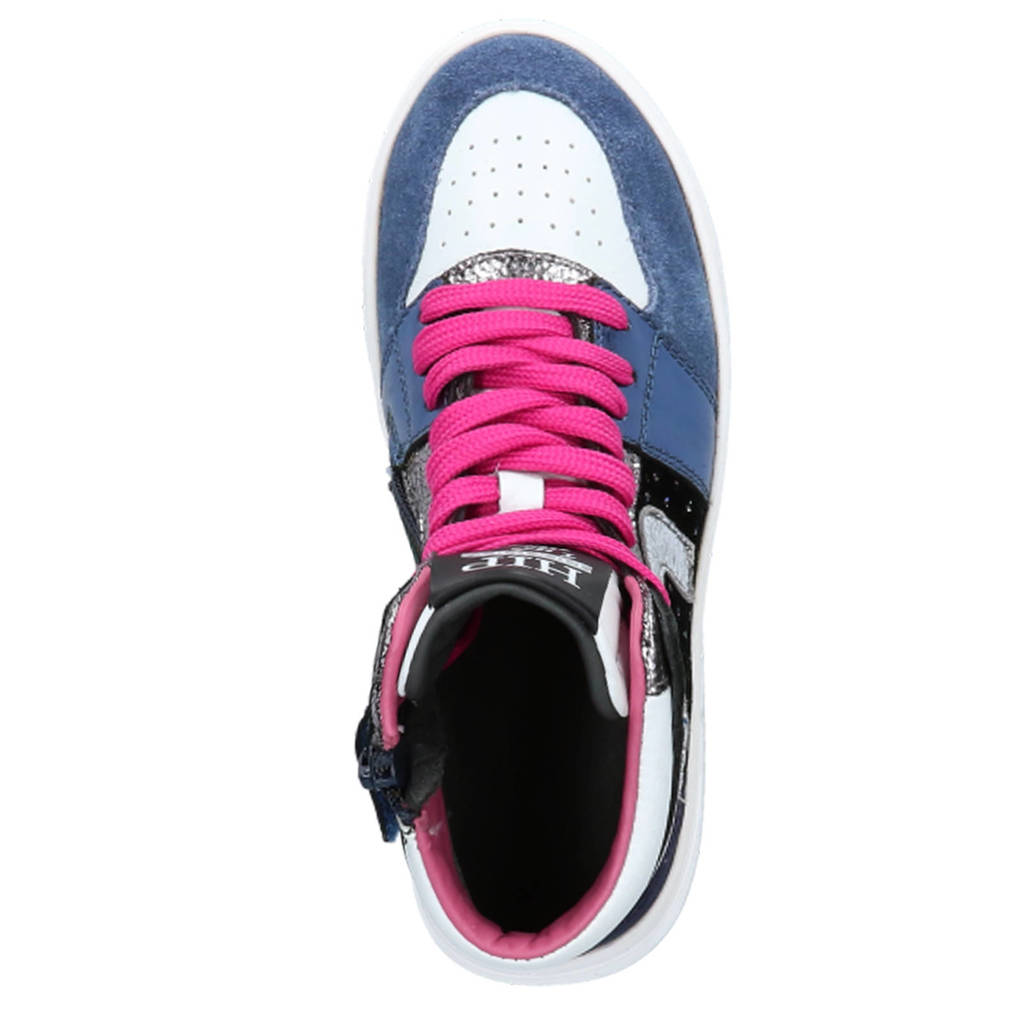 Hip leren sneakers roze/blauw