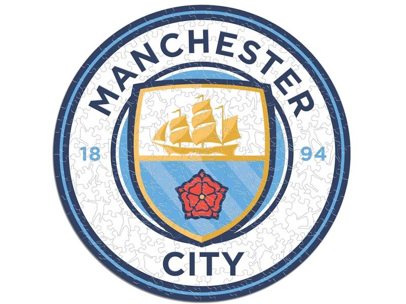 Iconic Puzzle Man City FC – Logo Offiziell lizenziertes Holzpuzzle, Grösse M
