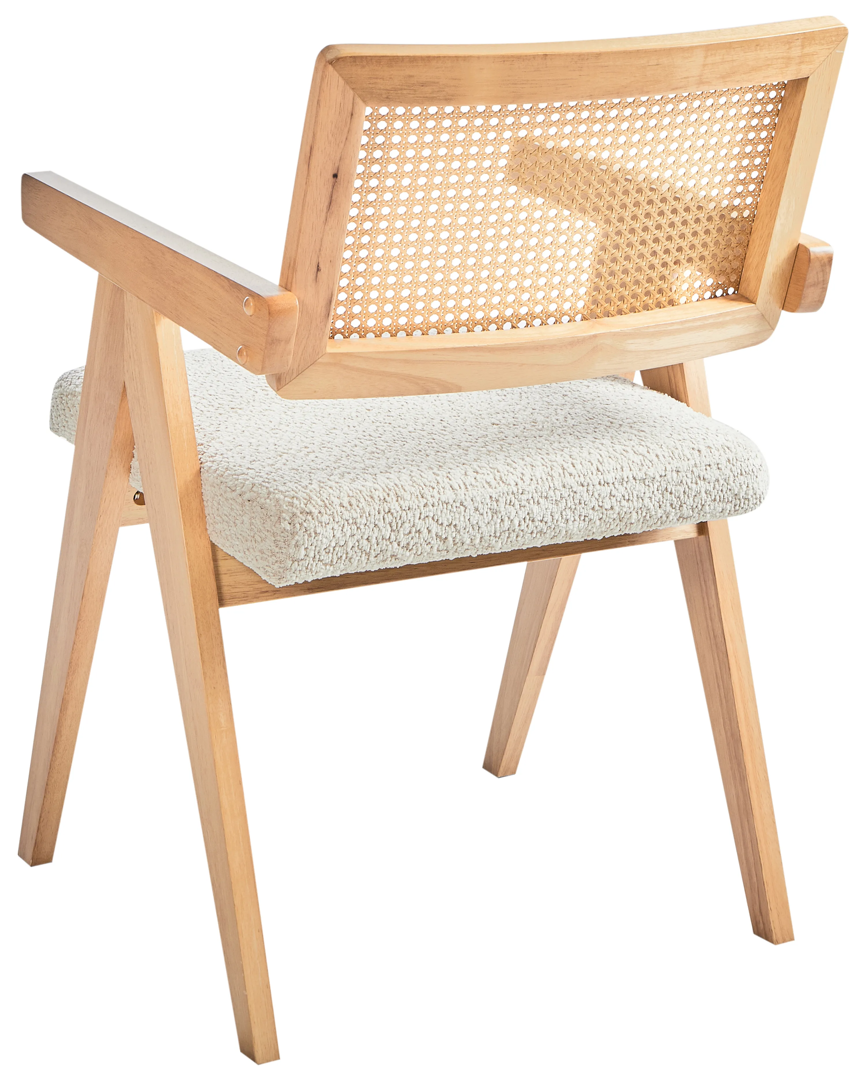 Set van 2 eetkamerstoelen AVA Hout Lichtbruin/beige