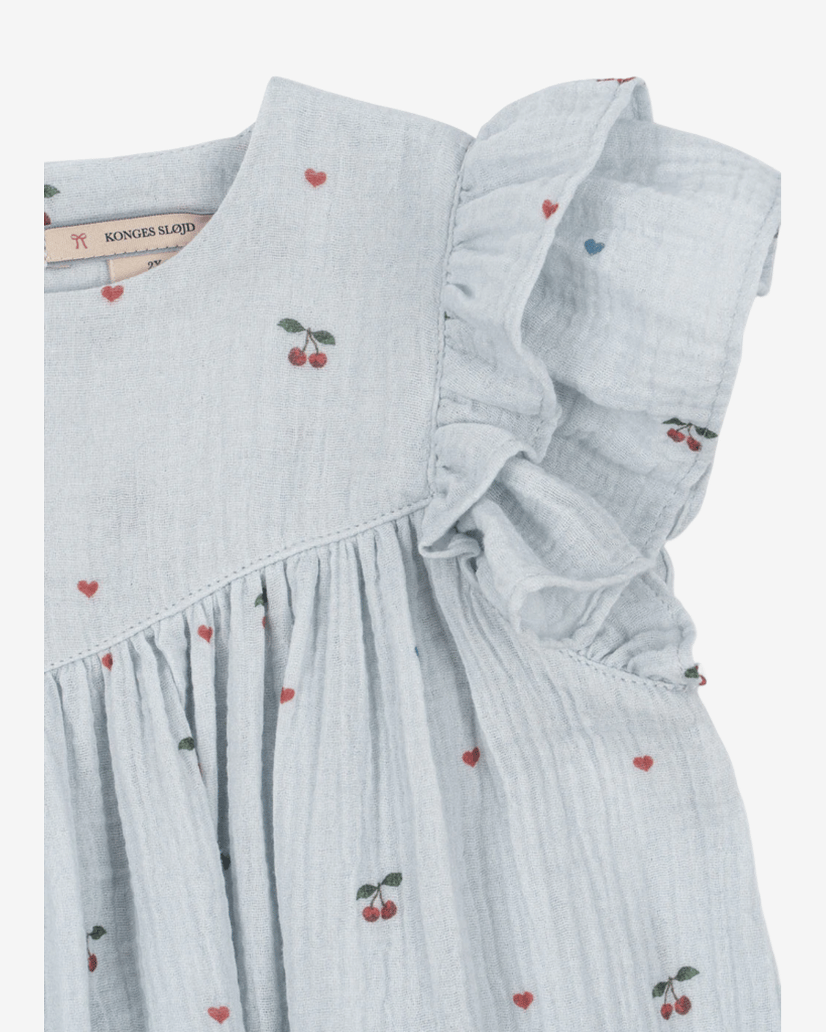 Kjole Barn M/ Volanger – 100% Økologisk bomull, Vevd Musselin-Kvalitet | Coco Dress