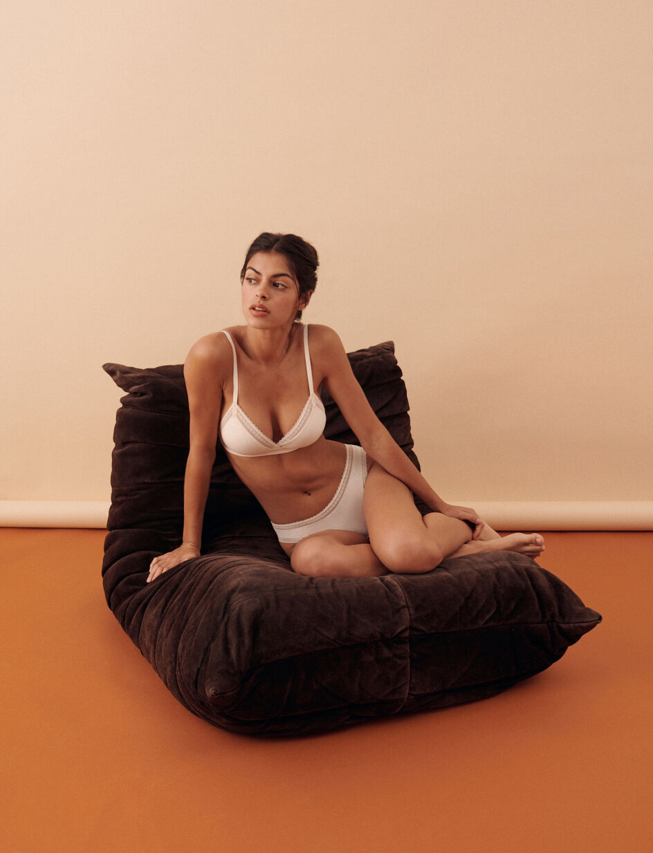 Soutien-gorge sans armatures padde - blanc rose