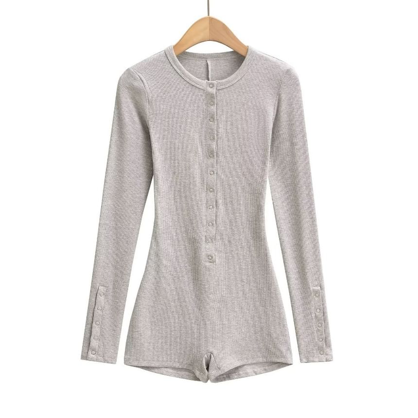 Flotto - Romper met lange mouwen, ronde hals en halve knopen