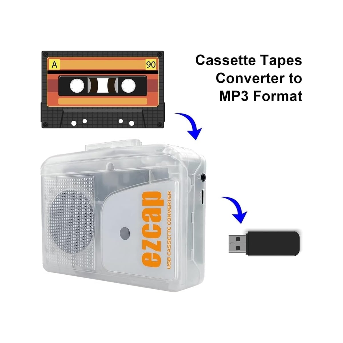 EZCAP kassett til MP3-omformer og digital kassettspiller