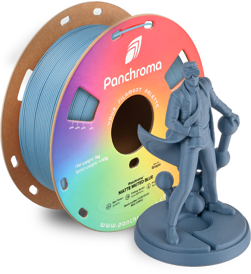 Polymaker  Panchroma™ PLA Matte Muted Blue, 1,75 mm / 1000 g    Matte Eleganz in Army Muted Blue