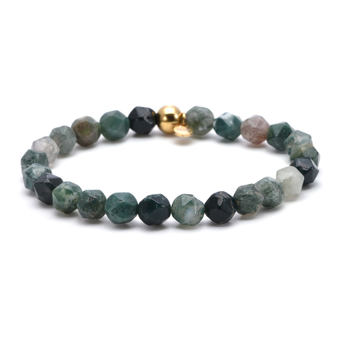 Bracelet Perles Facettées Pierres Naturelles Agate Indienne-Large-20cm