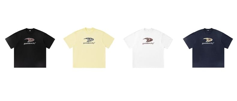 Really Point - Koppel bijpassende korte mouwen ronde hals drop shoulder letter geborduurd oversized T-shirt