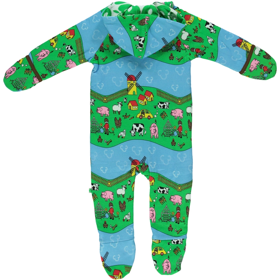Smafolk Overall Bauernhof und Äpfeln green