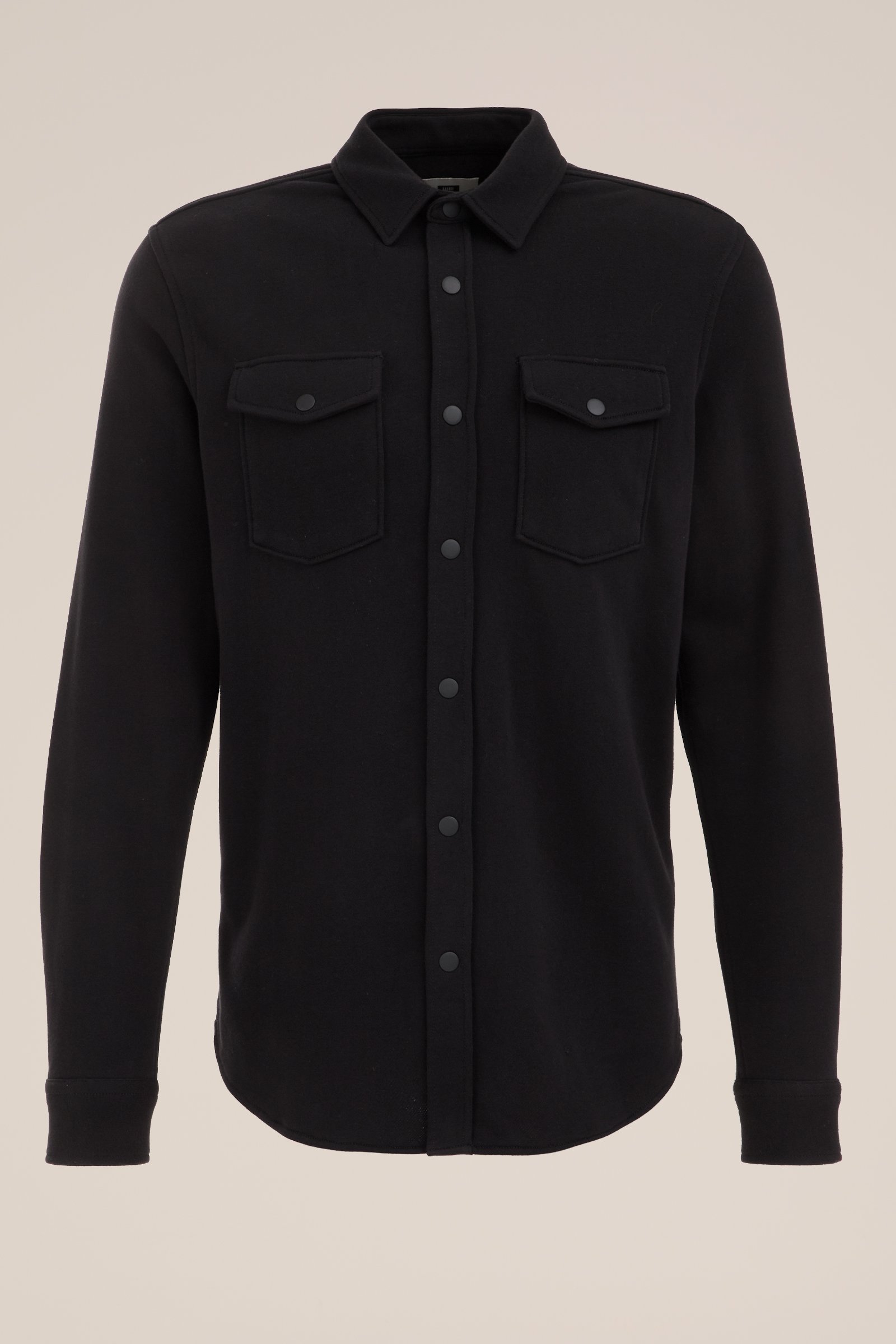 gebreid smart overshirt van katoenmix Fundamentals Zwart