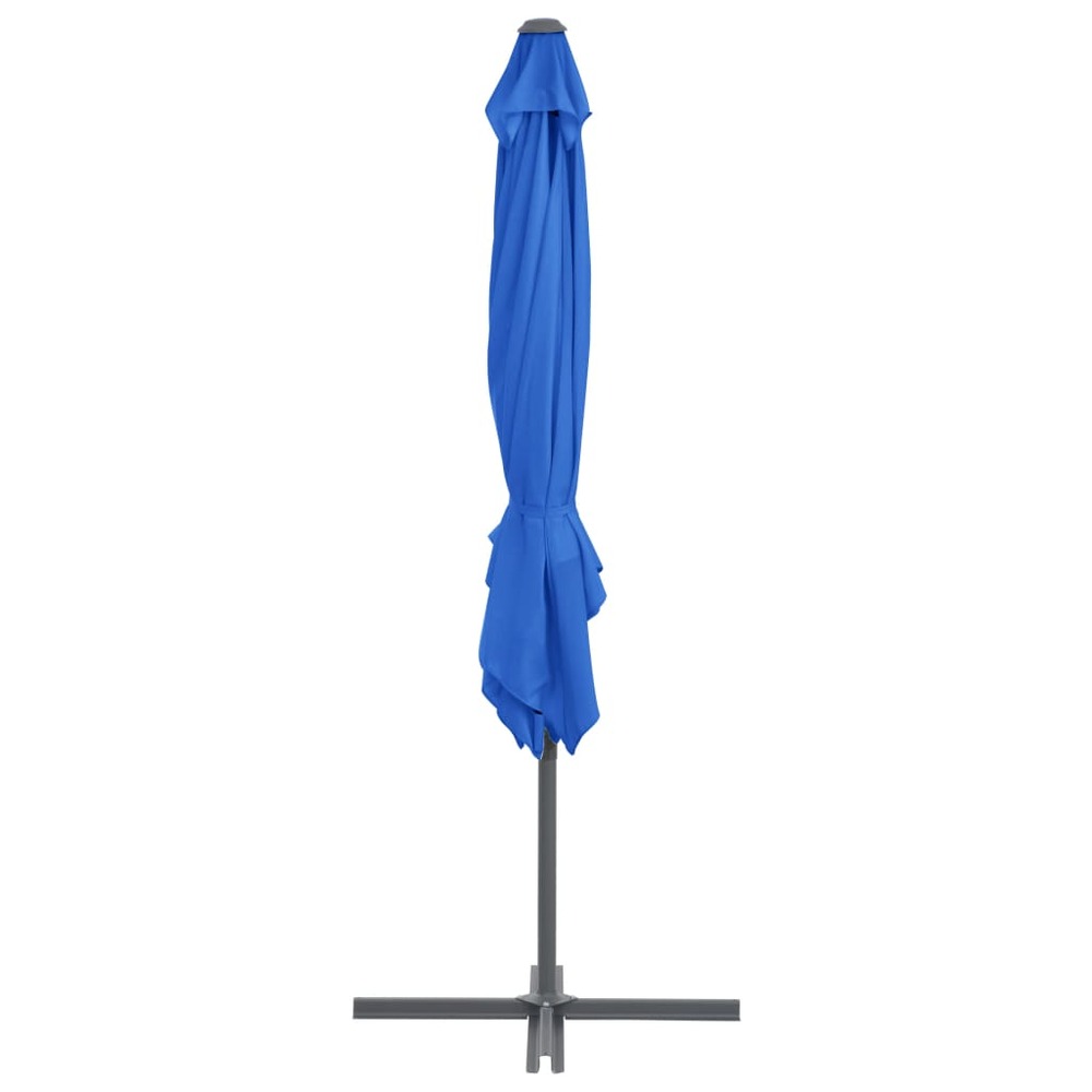 Parasol déporté avec mât en acier 250 x 250 cm bleu azuré