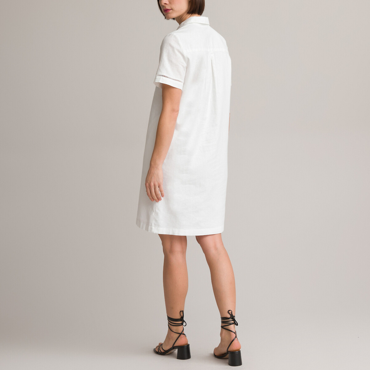 ANNE WEYBURN<br>Vestido reto, comprimento midi, mangas curtas