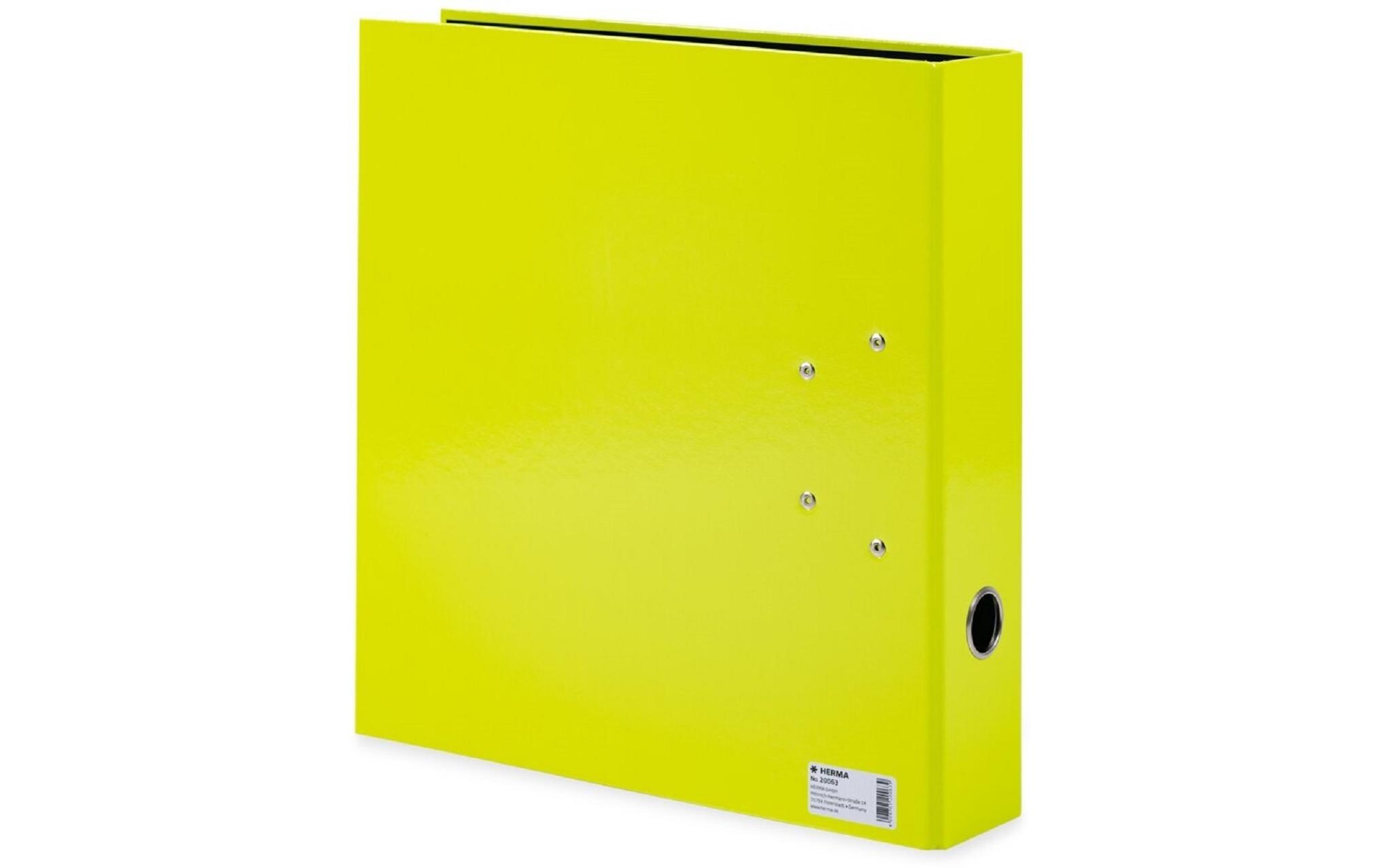 Ordner A4 7 cm, NeongelbOrdner im A4 Format mit Hebelmechanik und Griffloch