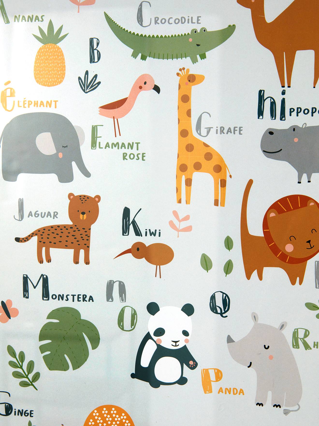 Moldura + pôster Alphabet Jungle bege escuro bicolor/multicolorido
