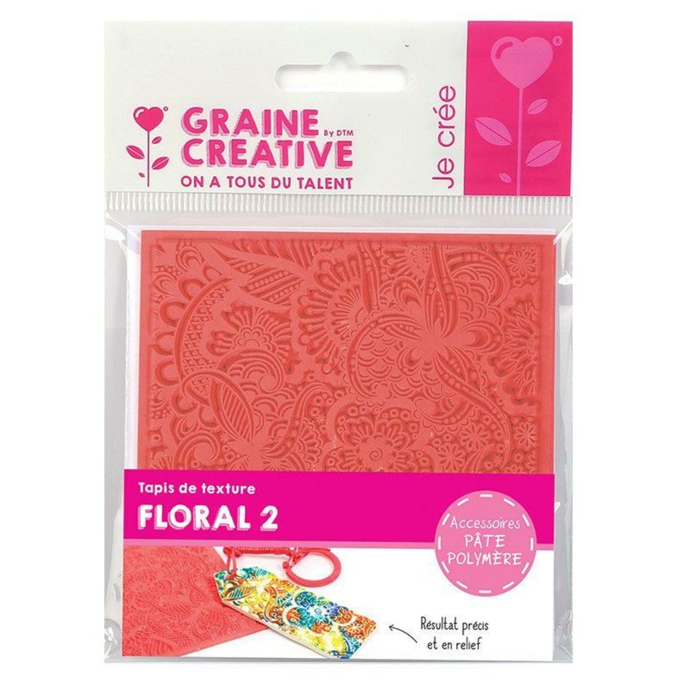 Tapis de texture pour pâte polymère - floral 2