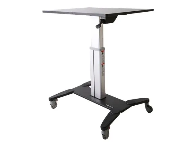 StarTech.com Mobile Standing Desk, Portable Sit Stand Ergonomic Height Adjustable Cart on Wheels, Rolling Computer/Laptop Workstation Table w/ Locking One-Touch Lift for Teachers/Student - Mobile Computer Table (STSCART) - Stativ - for notebook / tas