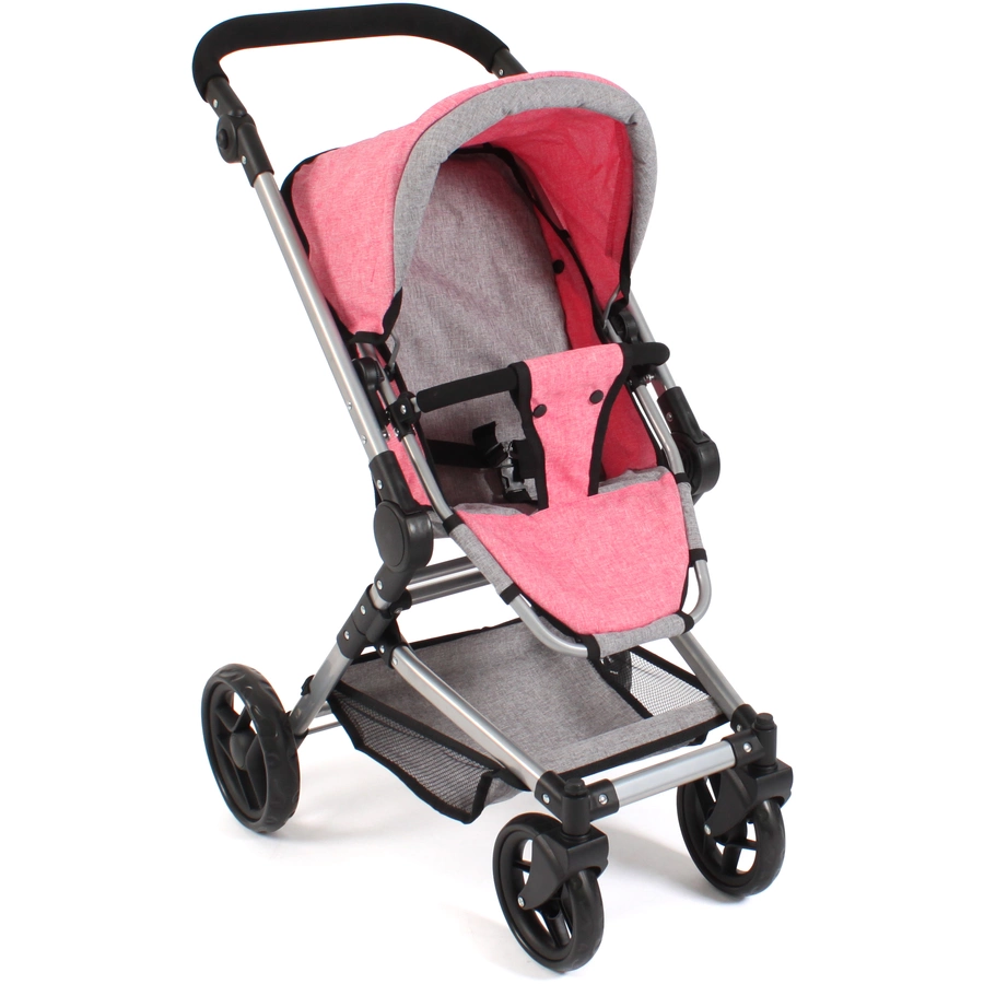 BAYER CHIC 2000 Kombipuppenwagen Fides 3 in 1 melange pink