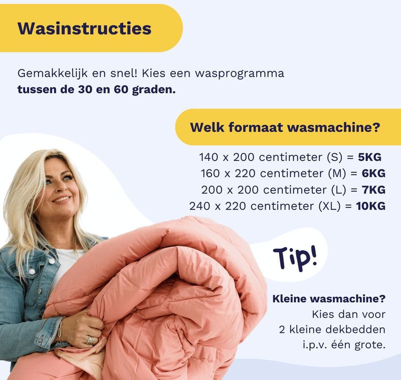 Zelesta - Easybed - Okergeel - Dekbed - Wasbaar - Strak Ruitpatroon