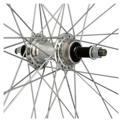 Roue vtc 28  ar ecrou axe plein jante noir mach1 er10.moy.miche a visser 5/6/7v v-brak 36t