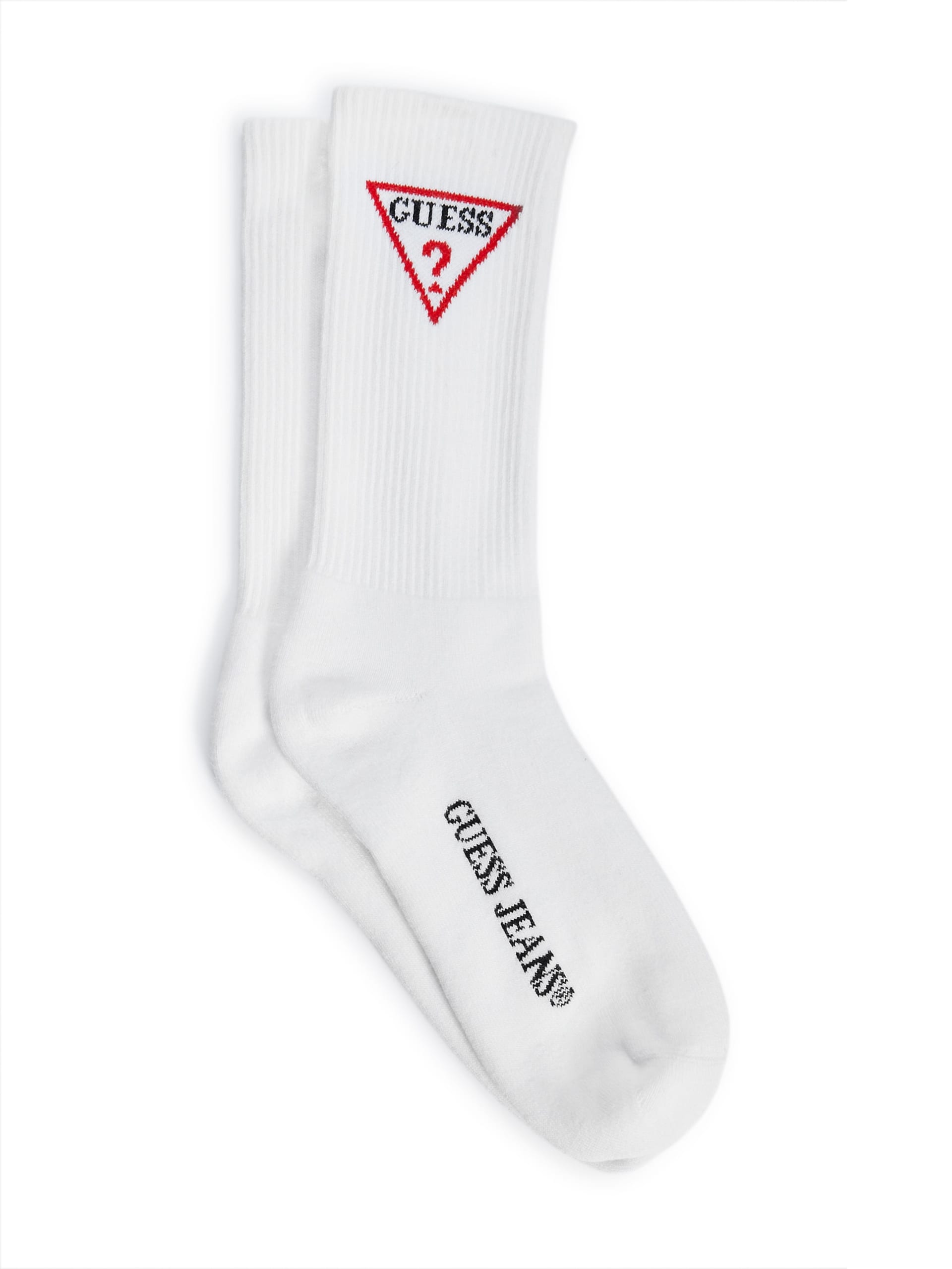 Meias cano médio unissex com logo triangular