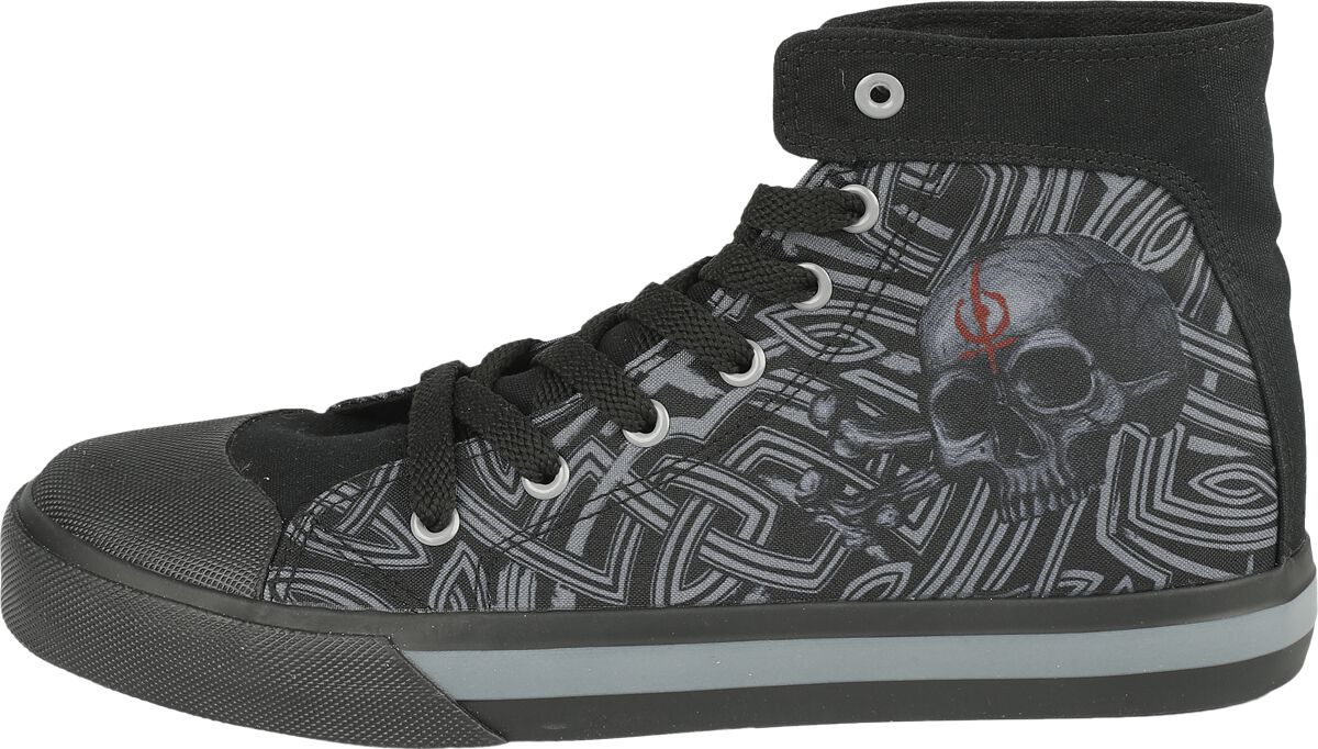 Sneaker with Skull Print | Black Premium by EMP Baskets hautes