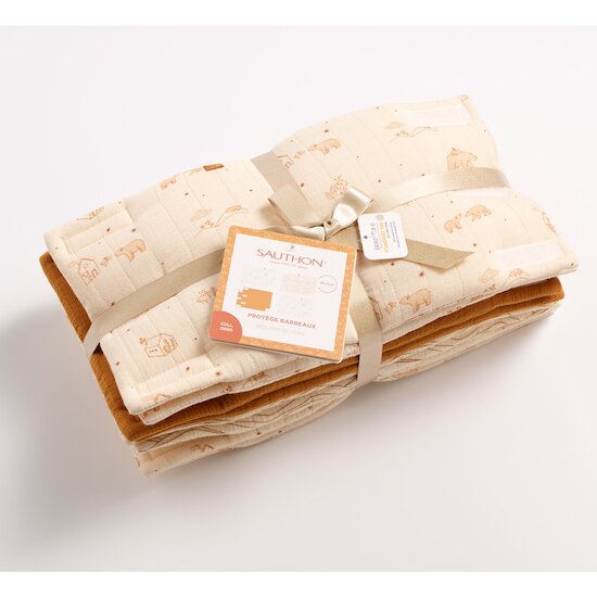 Orsino Protection de barreaux x8   Vanille / Camel        de               Sauthon Baby Déco