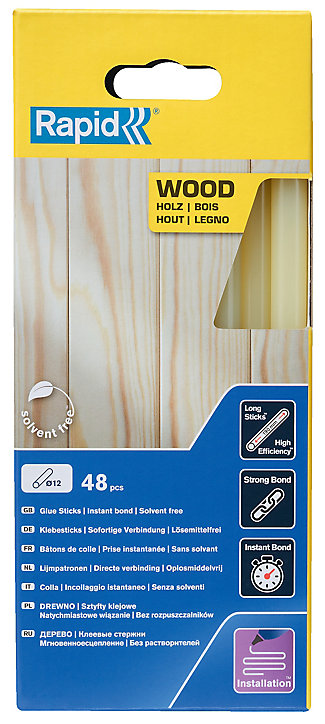 Bâtons de colle pour cois & dérivésØ12mm x 190mm, lot de 48