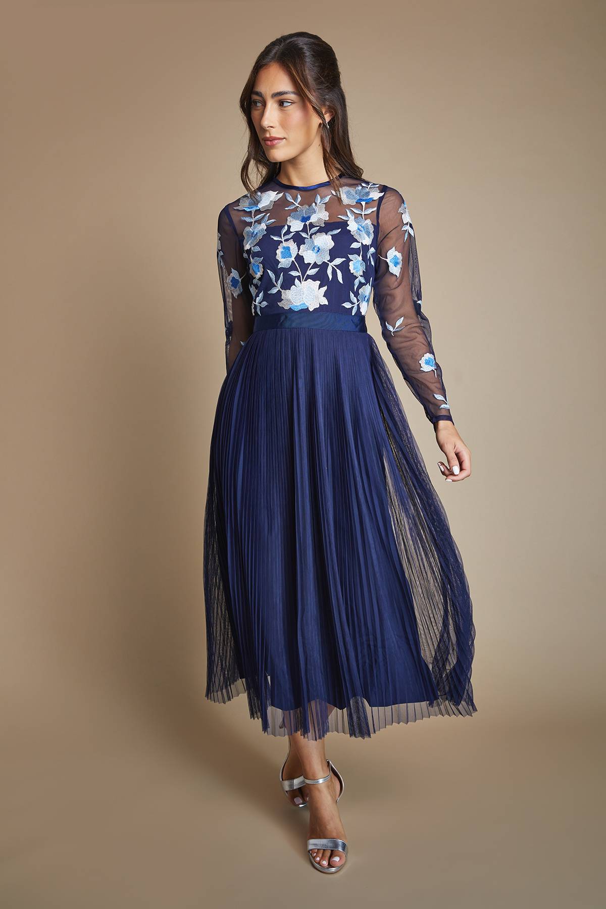 Coast Robe Longue De Demoiselle D'honneur Plissée Brodée