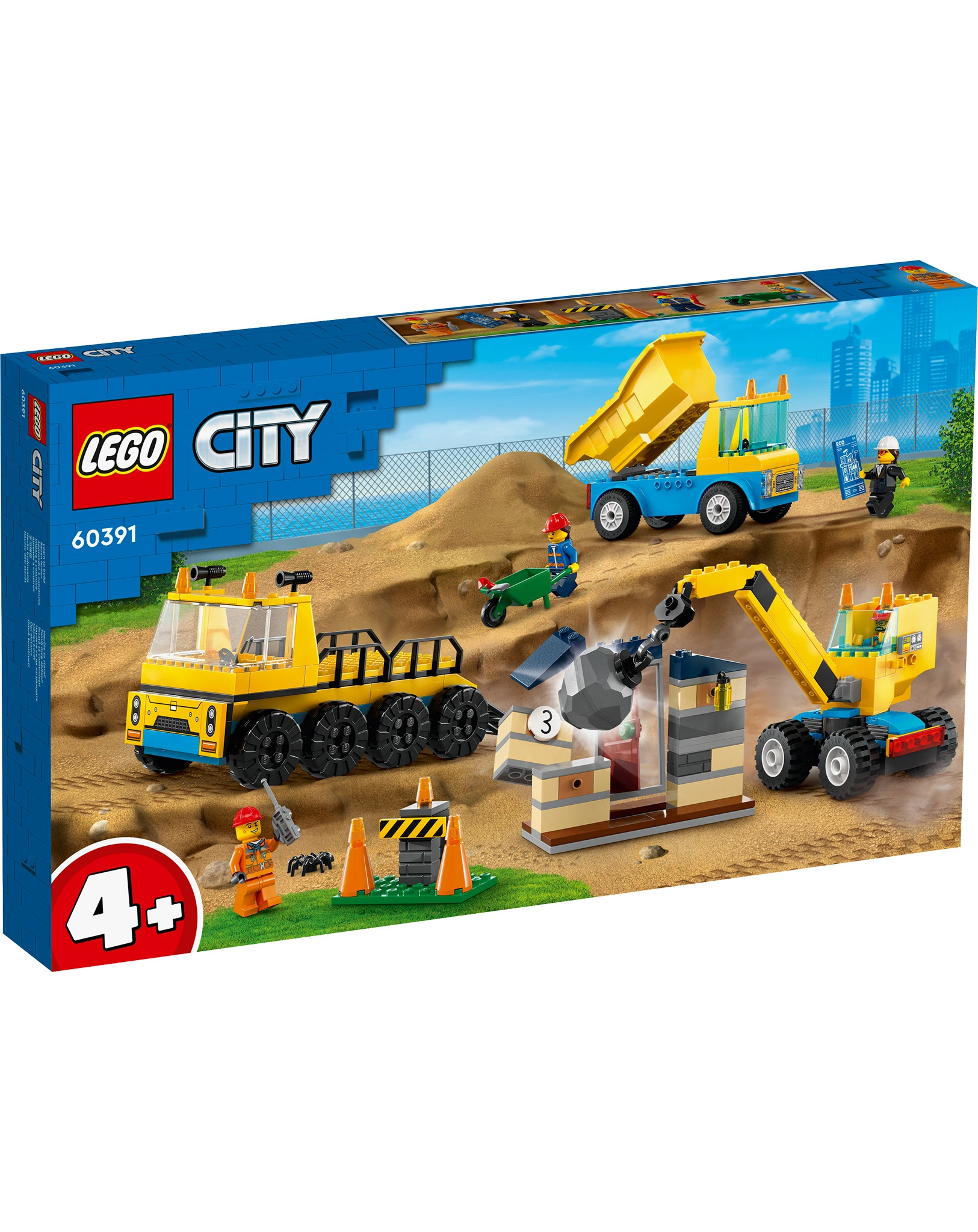 LEGO® City 60391 Baufahrzeuge und Kran mit Abrissbirne