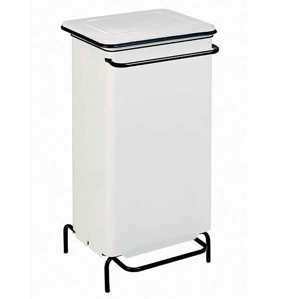 Conteneur blanc  statique à pédale 110 litres