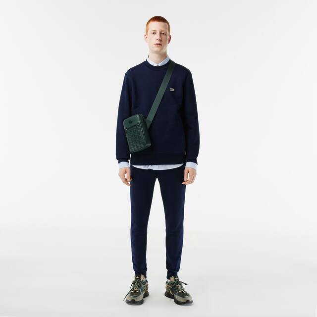 Sacoche verticale avec imprimé monogramme Sacoches & Pochettes - Vert - Lacoste - Homme