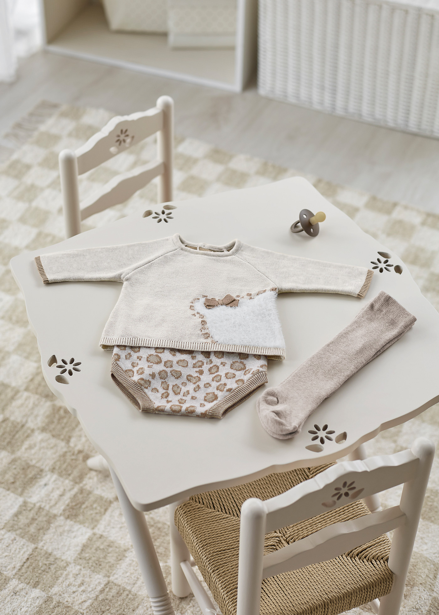 Conjunto de malha de algodão Better Cotton de 3 peças para recém-nascido