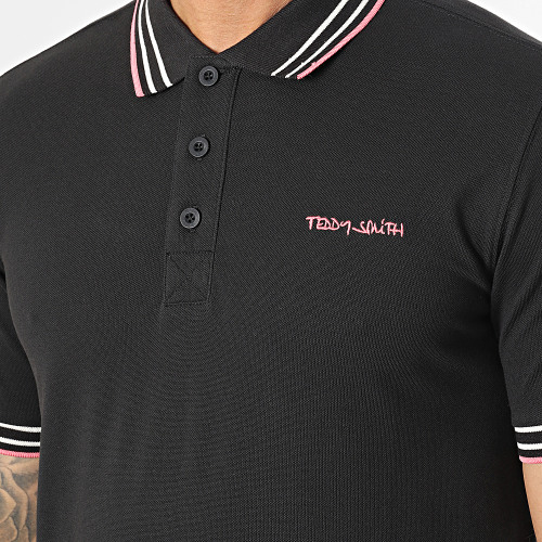 Polo Manches Courtes Pasian Noir Rose